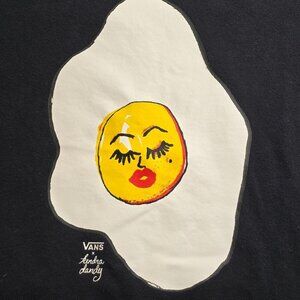 Vans X Kendra Dandy Womens Black Sweatshirt With Egg Face Graphic
